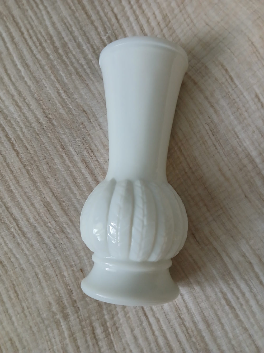 White Decorative Milk Glass Vase - Classic Home Accents
